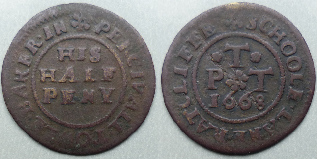 Schoolhouse Lane (Ratcliff), Percivall Towle 1668 halfpenny